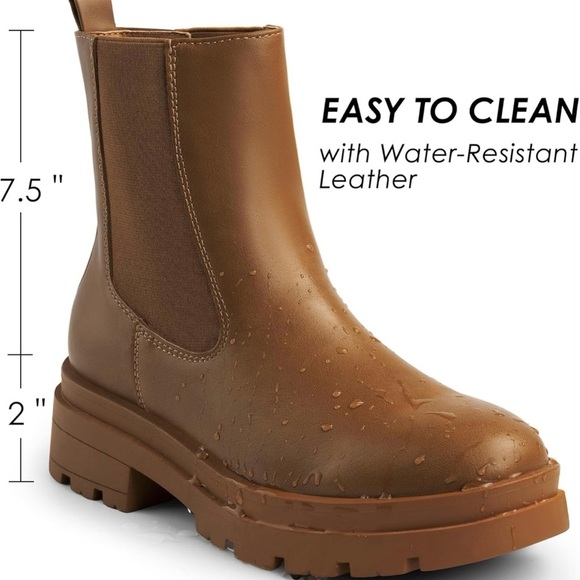 Womens Chelsea Boots Chunky Heel High Elastic Slip On Ankle Booties - Picture 3 of 6